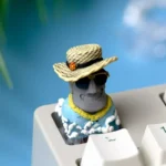 Handcrafted resin Easter Island Moai artisan keycap, featuring a detailed sculptural Moai figure, evoking ancient mystery for your mechanical keyboard.