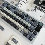 A gallery of Romantic Night Weaving PBT Dye-sub Keycaps from various angles, highlighting the dark, enchanting celestial and intricate night sky pattern.