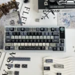 Romantic Night Weaving PBT Dye-sub Keycap Set, featuring an enchanting dark celestial design and intricate night sky patterns for an artistic keyboard.