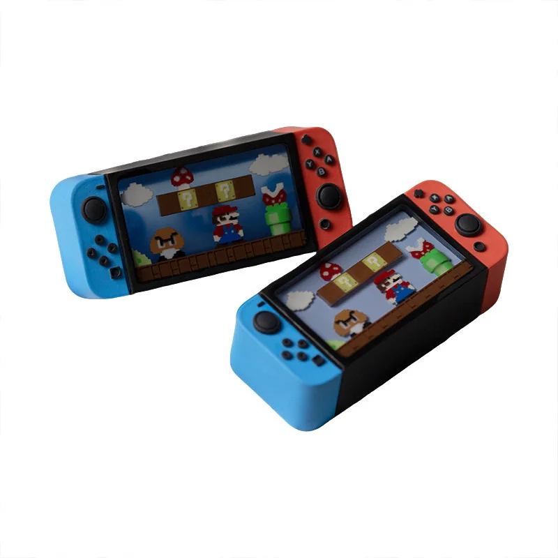 A playful, translucent Nintendo Switch Series Super Mario keycap, intricately detailed and displayed from various angles, enhancing any gaming keyboard.