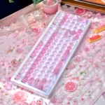 Playful pig gummy MOG keycaps for MX keyboards, detailed view highlighting their adorable pastel design, unique rounded profile.