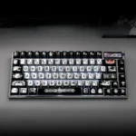 Unique Prometheus PBT Keycaps: Metallic Dye-Sub Set, highlighting its mystical ancient power and dark industrial finish from diverse angles.