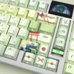 Exclusive Senren Banka Murasame PBT Dye-Sub keycaps. Vibrant anime art, legends, elegant Cherry profile. Multiple angles, premium set.