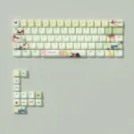 Exclusive Senren Banka Murasame PBT dye-sub keycap set with vibrant anime art, four-sided legends, and an elegant Cherry profile.