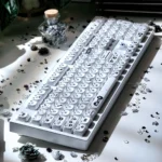 Handcrafted artisan Susuwatari keycap, showcasing a whimsical MAO expression delicately side-engraved.