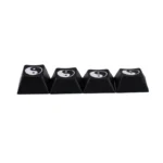 Multiple angles of the Taiji PBT keycap, revealing its deeply laser-engraved Yin Yang artisan design. Harmonious symbolism etched on durable PBT