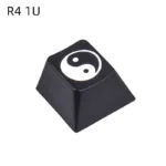 Deep laser-engraved Taiji PBT keycap, highlighting its harmonious Yin Yang artisan design, durable PBT, and timeless elegance.