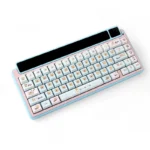 The charming Whimsical Wildflower Bear PBT Dye-Sub Keycaps set, showcasing vibrant pastel wildflowers and adorable bears from multiple unique angles.