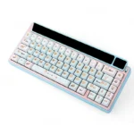 Whimsical Wildflower Bear PBT Dye-Sub Keycaps set, shown from various angles, highlights vibrant pastel wildflowers and charming bear designs.