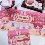 Whimsical Yumeiro Patissiere: Chibi Ver. Character Mouse Pad & Desk Mat showcasing dreamy pastel colors and cute pastry motifs for a sweet, nostalgic anime-inspired keyboard aesthetic.