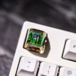 Detailed 1U keycap featuring the iconic Zelda Hylian Shield and Master Sword, a heroic symbol for any gaming enthusiast.