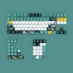 Zenless Zone Zero Hoshimi Miyabi backlit PBT keycap full set, showcasing futuristic character art and vibrant shine-through legends.