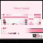 Exclusive Amakano 3 Shion Yanagi backlit PBT keycap, presented in a gallery view. Vibrant anime character art shines.