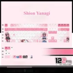 Close-up of the exclusive Amakano 3 Shion Yanagi backlit PBT keycap, showcasing vibrant anime character art and customizable translucent lighting.