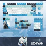 Arknights End of the World Li Ziyan keycap set displayed, highlighting its tactical sci-fi anime aesthetic and intricate artistic design.