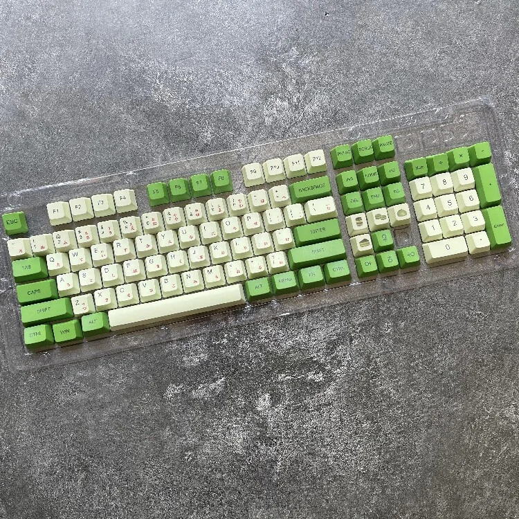 Avocado Green Keycaps: A complete set showcasing a fresh, lush, and minimalist design. Elevate your modern keyboard with nature's premium touch.