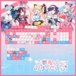 Exclusive BanG Dream!: Mugendai MewType Keycaps set, vibrantly showcasing lively anime characters and musical elements for mechanical keyboards.
