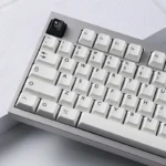 BOW Pure White Cherry Keycap Set: timeless PBT dye-sub Cherry profile set, shown from various angles. Pure white minimalist, crisp legends.