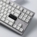 BOW Pure White Cherry Keycap Set: Timeless pure white PBT dye-sub Cherry profile set, showcasing crisp legends and minimalist elegance from multiple angles.