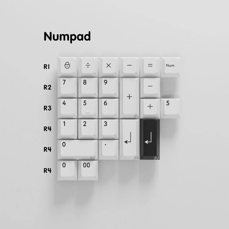 BOW Pure White Cherry Keycap Set Base keycap set in pure white, emphasizing its minimalist elegance and crisp dye-sub legends for a timeless Cherry profile aesthetic.