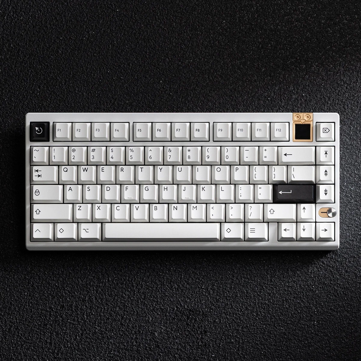 BOW Pure White Cherry Keycap Set displayed with minimalist pure white aesthetic and crisp legends.