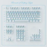 Brocade Of Drifting Light Cherry Keycap Set with ethereal shimmer, pearlescent colors, luxurious light play, featuring durable anti-fade characters.