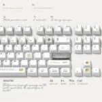 Camus The Breathing Of Being Keycaps. Clear keycaps with gilded philosophical characters. Multiple angles reveal a sophisticated literary aesthetic.