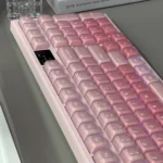 Premium Cream Pastel Keycap Set displayed, highlighting soft, jelly-like appearance and a creamy pastel aesthetic. Ideal for custom keyboard.