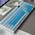 Premium Cream Pastel Keycap Set in Cherry profile, featuring delicate jelly-like appearance for a soft, aesthetic keyboard.