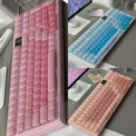 Premium Cream Pastel Keycap Set showcasing jelly-like appearance. This soft pastel keycap set enhances any keyboard with its creamy aesthetic.