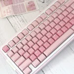 Vibrant, translucent CSA Jelly Pudding keycaps in an ergonomic CSA profile, shown from an exciting angle, emphasizing their playful, food-inspired design.