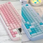 Vibrant CSA Jelly Pudding keycap set showcasing its ergonomic profile and translucent, playful design, perfect for a fun keyboard upgrade.