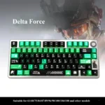 Premium Delta Force Keycaps, a rugged tactical metallic PBT set designed for elite performance with a distinct military-inspired aesthetic.