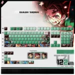 Authentic Demon Slayer Kamado Tanjiro PBT backlit keycap showcasing vibrant, crisp engravings of the iconic hero, perfect for custom mechanical keyboard.