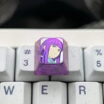 Fern titanium artisan keycap gallery: multiple angles reveal vibrant character art on polished titanium, a premium collectible for a magical.