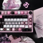 Exquisite Ceramic Keycap Set from multiple angles, highlighting its smooth ceramic finish and soft pastel hues, evoking pure first love nostalgia.