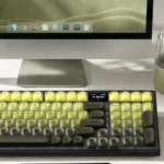 Enchanting Forest Keycap Set for mechanical keyboards, displaying serene nature patterns in tranquil greens and earthy tones for an immersive design.