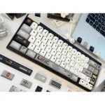 Future Manufacturing Keycap Set gallery showing durable PBT keycaps with striking sci-fi design. Multiple angles reveal sleek lines.