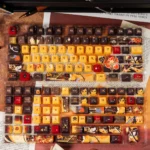 Genshin Impact Chiori PBT Keycap Set, elegantly angled, showcasing premium PBT texture and intricate fashion-inspired Genshin Impact character.