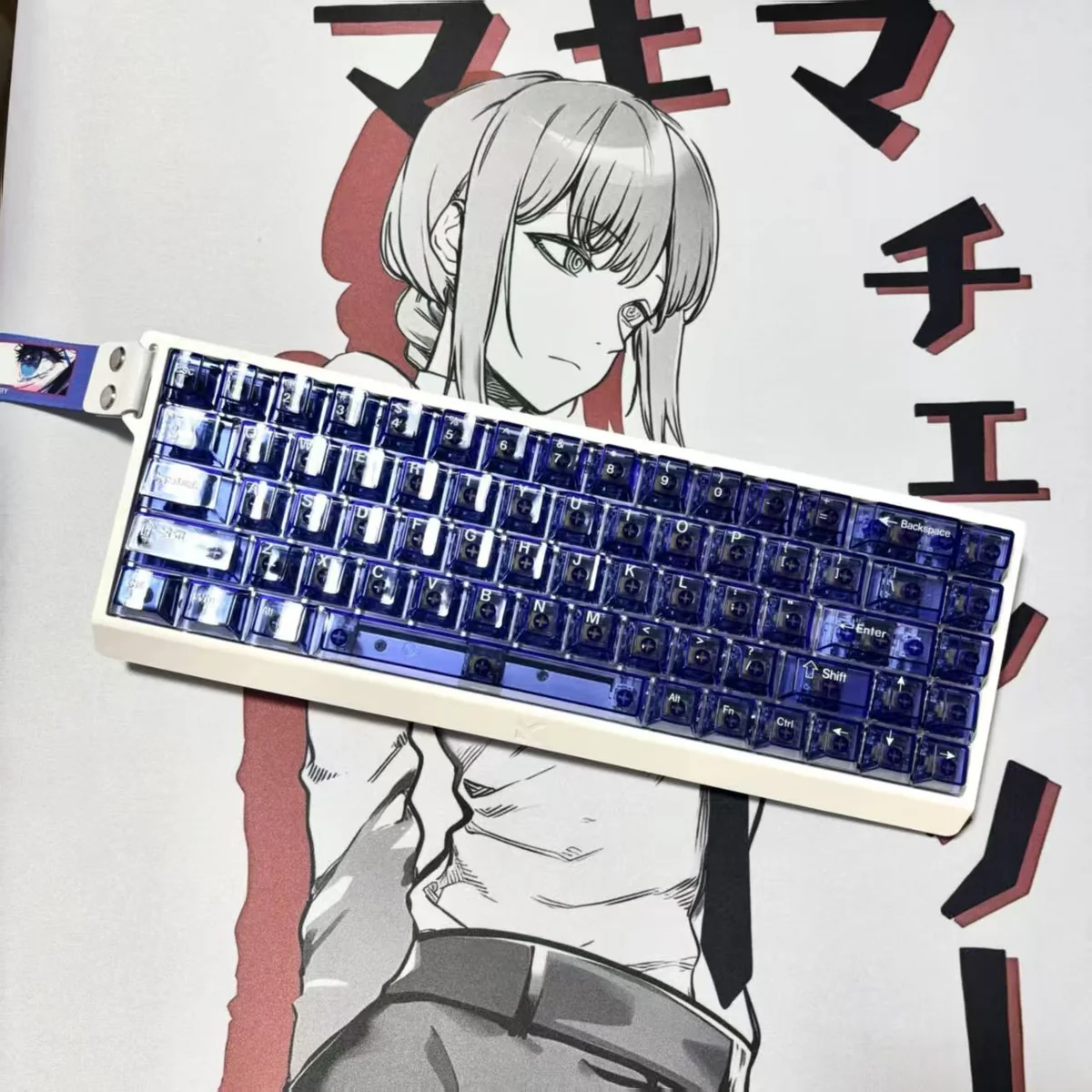Pristine white, front-engraved Glacier Crystal Top-Printed PC keycaps (small set). Optimized for RGB, this elegant design elevates your keyboard.