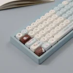 Gourmet Sea Salt Choco MOA Keycap Set from various angles, with rich chocolate and subtle sea salt textures. Premium, gourmet aesthetic.