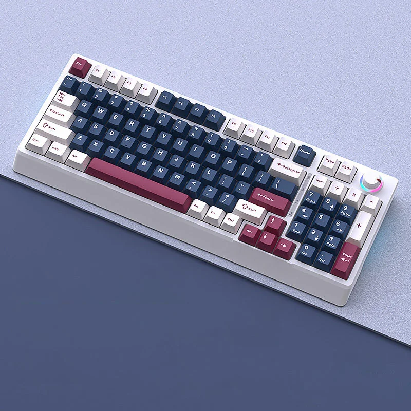 H98 Blue Rose Mecha Tri-Mode Hot-Swappable RGB Mechanical Keyboard showcasing futuristic design, vibrant RGB, and elegant blue rose details.