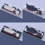 H98 Blue Rose Mecha Tri-Mode Hot-Swappable RGB Mechanical Keyboard. Features futuristic mecha design, vibrant RGB, and elegant blue rose accents.