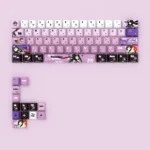 A vibrant small full set of Hitachi Mako translucent PBT keycaps, showcasing four-sided translucency and captivating anime art, perfect for dynamic RGB backlighting from multiple angles.