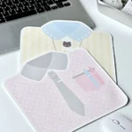 Stylish Korean Mouse Pad, whimsical shirt designs, playful bow ties, and bear motifs. Anti-slip desk mat for premium desk aesthetics.