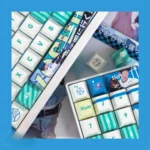 Premium Koshien Baseball PBT Keycaps Set, showcasing iconic field elements and team colors from multiple angles, emphasizing its exclusive design.