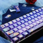 Dreamy La La Land gradient translucent PBT keycaps, 120-key set, featuring original factory refraction for a cinematic sunset effect.