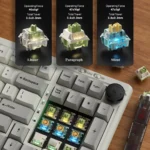 Detailed views of the Luna Grid98 tri-mode mechanical keyboard, showcasing its sleek modern design, premium feel, and customizable RGB backlit.
