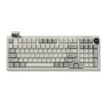 Luna Grid98 Tri-Mode mechanical keyboard, a sleek and modern design, highlights its premium switches and vibrant RGB backlighting.