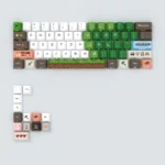 A playful small set of Minecraft PBT keycaps, featuring vibrant pixel art and four-sided lit designs perfect for backlighting.